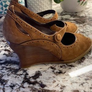 Franco Sarto peep toe Mary Jane wedge